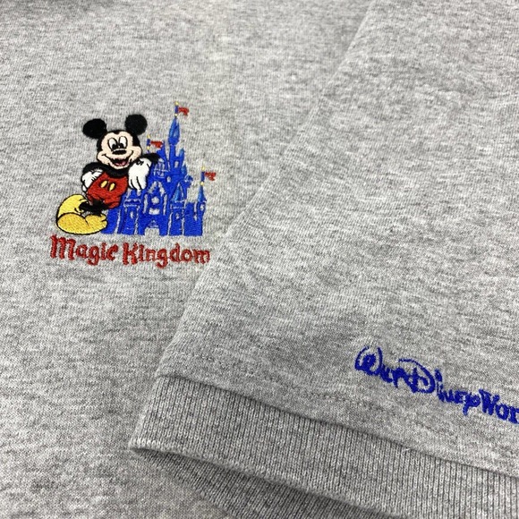 Disney Other - Vintage Disney World Magic Kingdom Park Shirt Embroidered‎ Size XXL Gray Mickey